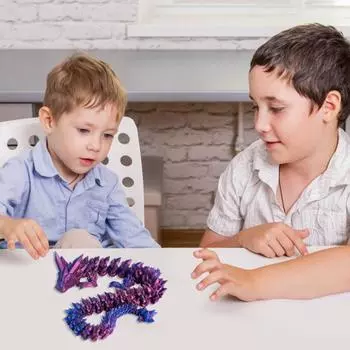 3D-печатная китайская фигурка дракона с подвижными суставами, подвижная фигурка, летающий дракон, подвижная игрушка-фиджет 30cm светло-зеленый