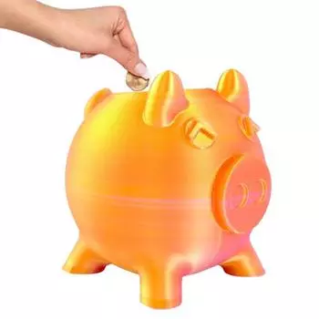 3D-печатная копилка, украшение, мультяшная золотая свинья, монета, копилка, домашний офис, книжная полка, настольное украшение, подарок на день рождения для детей и взрослых