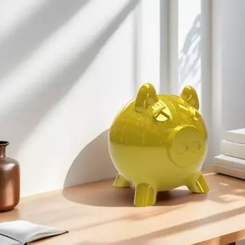 3D-печатная копилка, украшение, мультяшная золотая свинья, монета, копилка, домашний офис, книжная полка, настольное украшение, подарок на день рождения для детей и взрослых