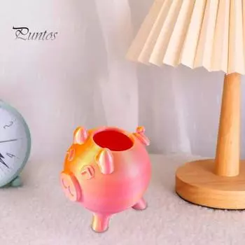 3D-печатная копилка, украшение, мультяшная золотая свинья, монета, копилка, домашний офис, книжная полка, настольное украшение, подарок на день рождения для детей и взрослых золотистый