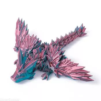 3D-печатная красочная модель дракона-динозавра, кукла-животное, крутая настольная бижутерия, креативное украшение, подарок для мальчиков зелёный
