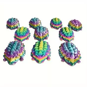 3D-печатная красочная модель ежа. Ежик с подвижными суставами. Украшение для гостиной. Украшения для автомобиля. разноцветный