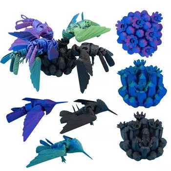 3D-печатная магнитная игрушка с подвижными суставами, имитация глаз, антистрессовая игрушка One Size тёмно-синий