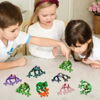 3D-печатная магнитная лягушка, поддельная шарнирная фигурка лягушки, магнит на холодильник, лягушка, игрушка-фиджет с подвижными суставами для украшения монитора компьютера, холодильника 20cm E