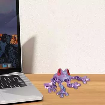 3D-печатная магнитная лягушка, шарнирная лягушка с подвижными суставами, гибкая игрушка для снятия стресса в виде животного для домашнего офиса, холодильника, украшения стола зелёный