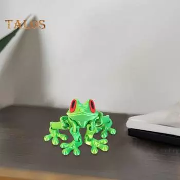 3D-печатная магнитная лягушка, шарнирная лягушка с подвижными суставами, гибкая игрушка для снятия стресса в виде животного для домашнего офиса, холодильника, украшения стола розовый