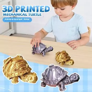 3D-печатная механическая черепаха, подвижное украшение, детская игрушка в подарок One Size