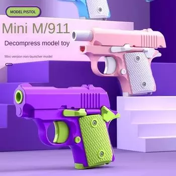 3D-печатная мини-модель M1911 игрушечный пистолет декомпрессионный гравитационный морковный пистолет взрослые игрушки для снятия стресса детская игрушка в подарок на Рождество красный