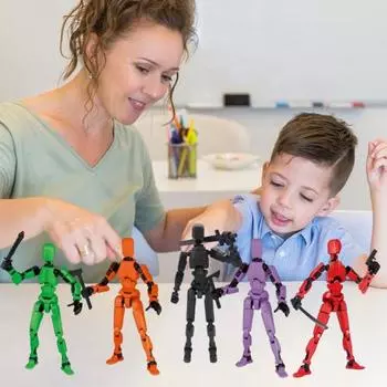 3D-печатная многошарнирная подвижная кукольная модель, полностью собранная фигурка, манекен, робот, аниме-фигурки, игрушки-фиджет для мальчиков, коллекционеров, настольные украшения красный