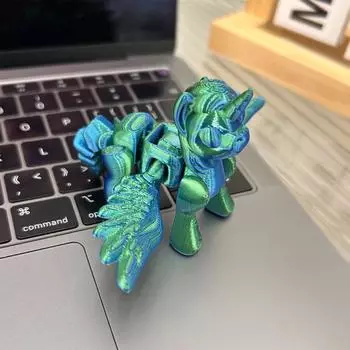 3D-печатная модель антилопы гну, гибкая фигурка, подвижное животное с шарнирными соединениями, домашний декор, забавная игрушка для людей с аутизмом/СДВГ, праздничный подарок, игрушка One Size зелёный