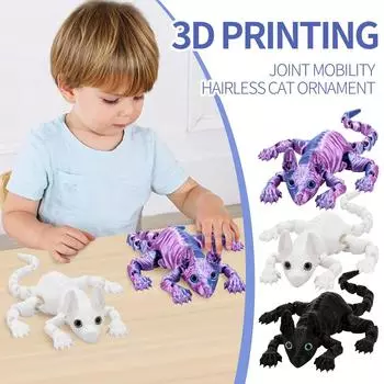 3D-печатная модель безволосой кошки, игрушка-украшение в подарок One Size