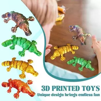 3D-печатная модель, гибкая статуя, с подвижными суставами, домашний декор, интересные игрушки для людей с аутизмом/СДВГ, праздничные подарки Toco, игрушки, игрушка для стола руководителя в виде животных One Size коричневый