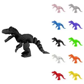 3D-печатная модель игрушечного динозавра, игрушка-украшение, реалистичная мобильная модель динозавра One Size чёрный