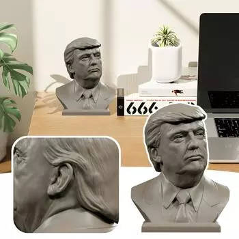 3D-печатная модель куклы, настольное украшение, американский политический подарок, 10 см серый