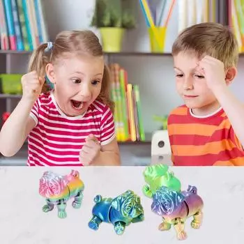 3D-печатная модель собаки, коллекционная игрушка-фиджет, щенок, украшение с подвижными суставами, гибкое средство для снятия стресса