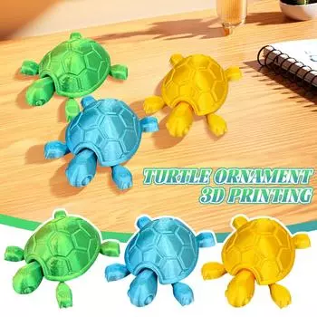 3D-печатная модель украшения черепахи для украшения детских игрушек, настольных украшений и подарков One Size синий