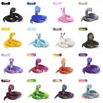 3D-печатная подвижная фигурка гадюки с глазами из драгоценных камней для декора ландшафта