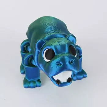 3D-печатная подвижная игрушка бегемот, бегемот с подвижными суставами, 3D-печатная игрушка-украшение бегемот, снятие стресса, подвижный бегемот