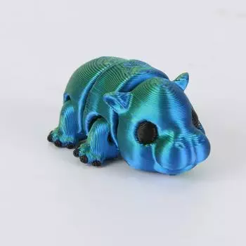 3D-печатная подвижная игрушка бегемот, бегемот с подвижными суставами, 3D-печатная игрушка-украшение бегемот, снятие стресса, подвижный бегемот