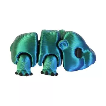 3D-печатная подвижная игрушка бегемот, бегемот с подвижными суставами, 3D-печатная игрушка-украшение бегемот, снятие стресса, подвижный бегемот