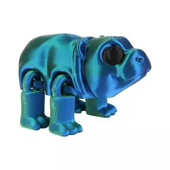 3D-печатная подвижная игрушка бегемот, бегемот с подвижными суставами, 3D-печатная игрушка-украшение бегемот, снятие стресса, подвижный бегемот