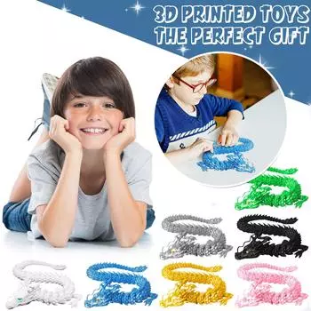 3D-печатная подвижная игрушка-дракон, дракон с подвижными суставами, 3D-печатная игрушка-дракон, украшение, снятие стресса, подвижный дракон One Size зелёный