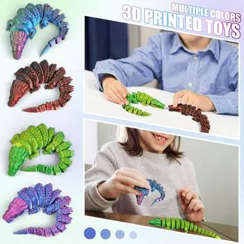 3D-печатная подвижная игрушка, с подвижными суставами, 3D-печатная игрушка-украшение, снятие стресса, подвижная One Size синий