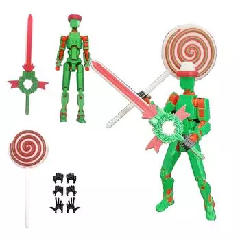 3D-печатная подвижная игрушка, с подвижными суставами, 3D-печатная игрушка-украшение, снятие стресса, подвижная зелёный