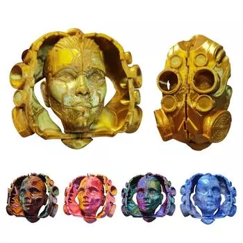 3D-печатная подвижная маска рыцаря в маске орнамент One Size розовый