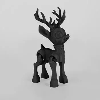 3D-печатная подвижная рождественская игрушка-украшение в виде животного One Size чёрный
