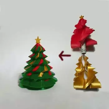 3D-печатная рождественская елка, вращающееся подарочное украшение One Size зелёный