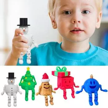 3D-печатная рождественская игрушка, настольная фигурка, игрушка для снятия стресса, подвижное украшение, подарок на день рождения, Рождество для детей Tinkle Bell