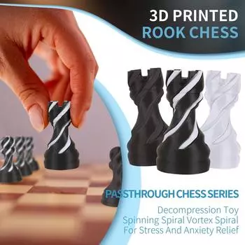 3D-печатная шахматная серия, декомпрессионная игрушка, вращающаяся спираль, вихревая спираль для снятия стресса и беспокойства One Size
