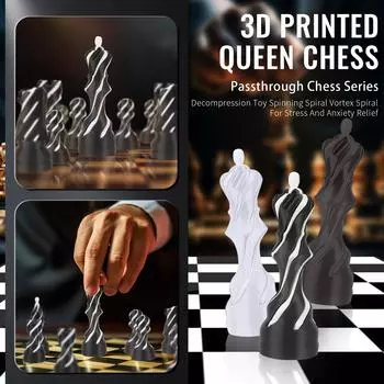 3D-печатная шахматная серия, декомпрессионная игрушка, вращающаяся спираль, вихревая спираль для снятия стресса и беспокойства One Size