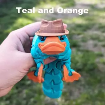 3D-печатная шарнирная фигурка утконоса, многосоставная подвижная фигурка утконоса, игрушка-фиджет для животных, украшение для рабочего стола для детей и взрослых синий