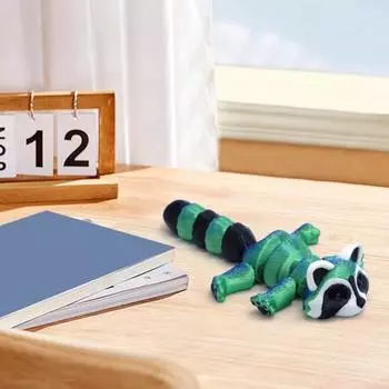 3D-печатная шарнирная гибкая фигурка енота с мусорным баком игрушка-непоседа енот A