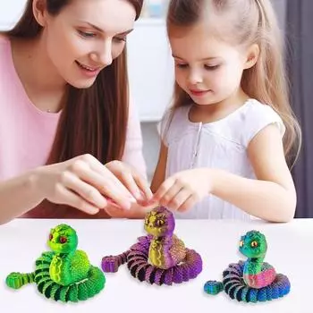 3D-печатная шарнирная змея, настольное украшение в виде змеи с подвижными суставами, игрушка-змея для снятия стресса, декор для домашнего офиса, стол руководителя N