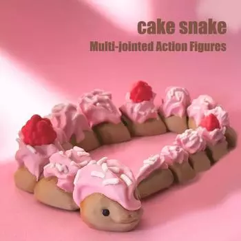 3D-печатная шарнирная змея с украшением для торта, игрушка для взрослых и детей, игрушки One Size розовый
