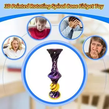 3D-печатная спиральная игрушка с запускаемым шаром, невозможная пирамида, сквозная скульптура, вихревая нить фиолетовый