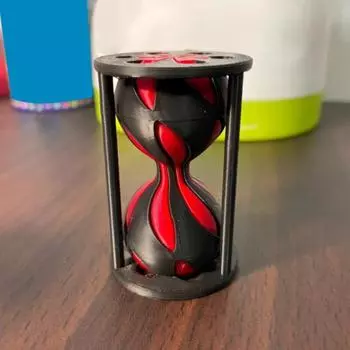 3D-печатная спиральная игрушка в виде песочных часов Невозможная проходная спиральная скульптура в виде песочных часов для снятия стресса красный/чёрный