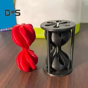 3D-печатная спиральная игрушка в виде песочных часов, невозможная проходная спиральная скульптура в виде песочных часов, антистрессовая мини-игрушка в виде песочных часов, украшение для рабочего стола, орнамент красный/чёрный