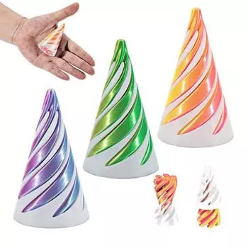 3D-печатная спиральная конусная игрушка, иллюзия вихревой нити, невозможная спиральная конусная проходная скульптура, снятие стресса для детей и взрослых, мини-спиральная конусная игрушка-фиджет красный