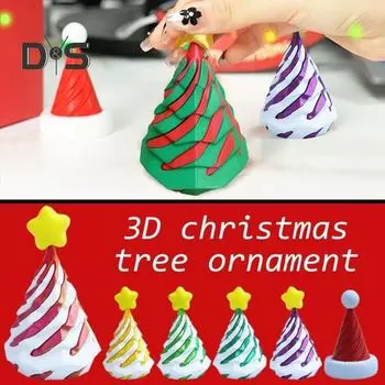 3D-печатная спиральная конусная игрушка, невозможная рождественская елка, сквозная скульптура, вихревая нить, иллюзия, снятие стресса, для детей и взрослых, мини-спиральное дерево, фиджет C