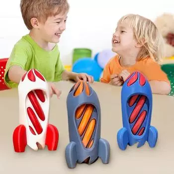 3D-печатная спиральная космическая ракета, стресс, тревога, вихревая ракета, игрушка-фиджет, мини-спиральная сквозная ракета, скульптура, украшение для рабочего стола серый