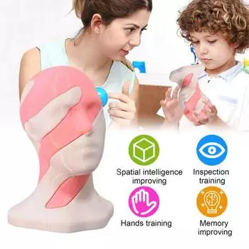 3D-печатная спиральная модель головы, невозможное человеческое лицо, сквозная скульптура, вихревая нить белый/розовый