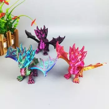 3D-печатная статуэтка динозавра, яркий цвет, реалистичный вид, широко используемый динозавр, мини красный