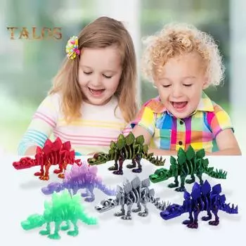 3D-печатная статуэтка динозавра, украшение стегозавра с гибкими суставами, фигурка динозавра, реквизит для фотографий, украшение рабочего стола