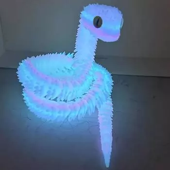 3D-печатная светящаяся фигурка змеи с подвижными суставами, фигурка змеи, шарнирная модель животного, игрушка для домашнего офиса, книжной полки, рабочего стола, декор 60cm