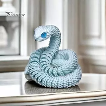 3D-печатная светящаяся фигурка змеи с подвижными суставами, фигурка змеи, шарнирная модель животного, игрушка для домашнего офиса, книжной полки, украшения рабочего стола, орнамент 30cm