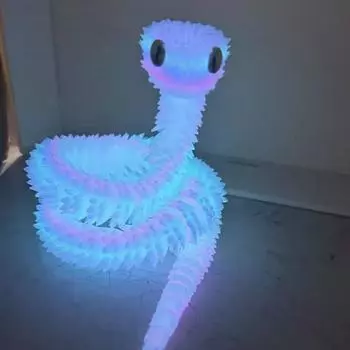 3D-печатная светящаяся фигурка змеи с подвижными суставами, фигурка змеи, шарнирная модель животного, игрушка для домашнего офиса, книжной полки, рабочего стола, декор 75cm зелёный